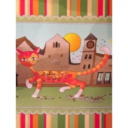 Torchon Gatto in Passeggiata | Tissus Loup