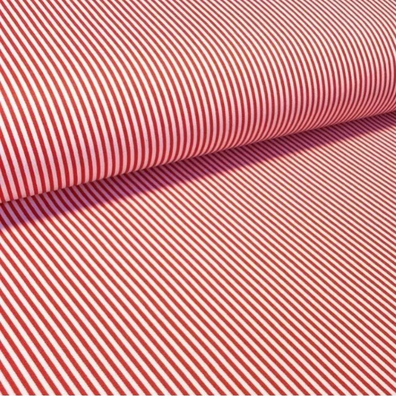 Red and White Stripes Fabric Nikita Loup