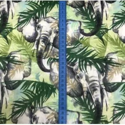 Tissu Coton Éléphant dans la Jungle Nikita Loup
