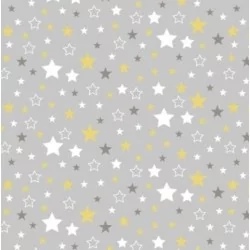 Yellow, White and Grey Star Fabric Cotton Nikita Loup