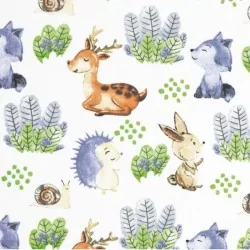Forest Animals Fabric Cotton Nikita Loup