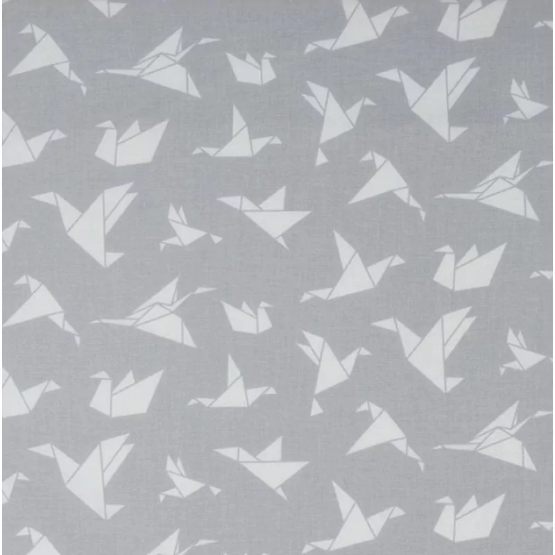 Tissu Coton Oiseaux Origami Nikita Loup
