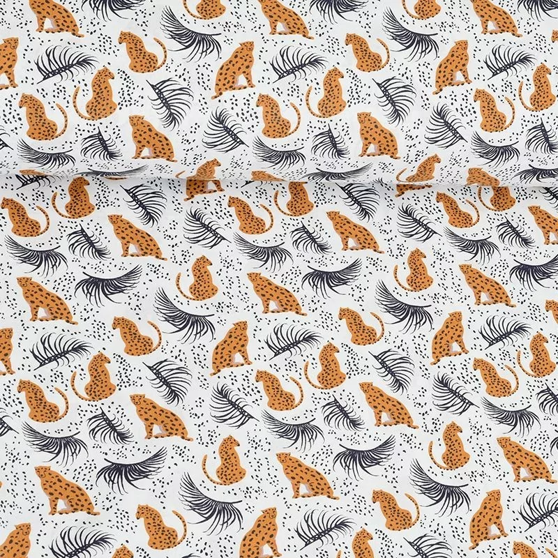 Tel pluma d algodó d guepardo | Telas Lobo
