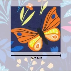 Katoenen stof vlinders en blauwe bloemen Nikita Loup