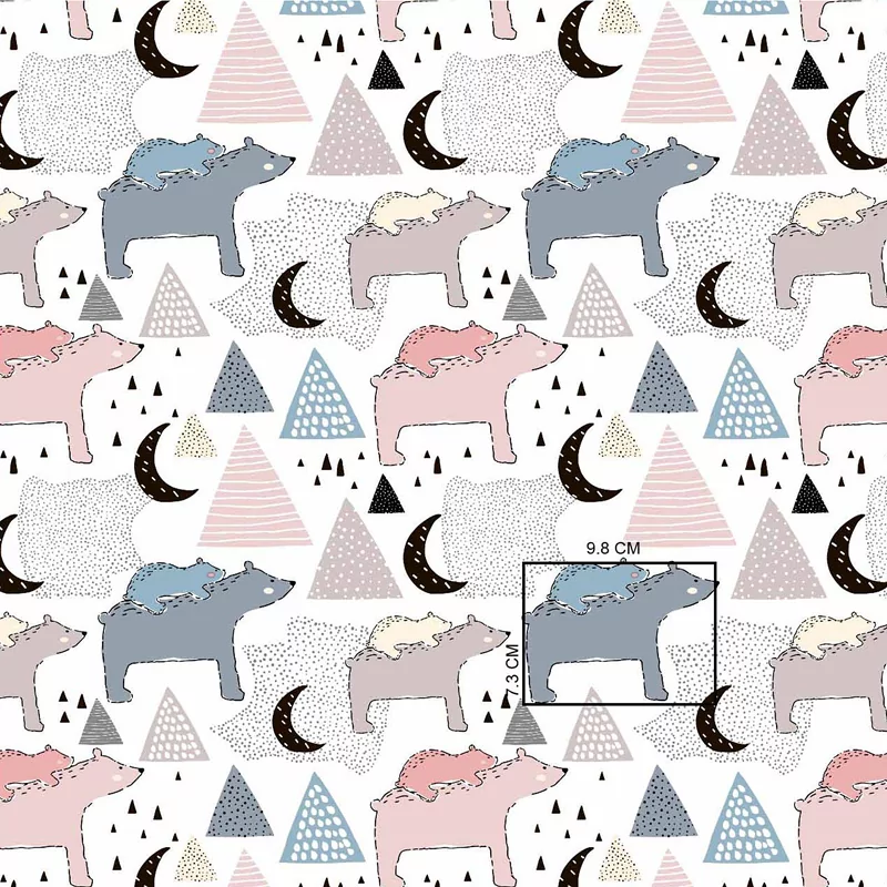 Fabric Cotton Bear and Moon Nikita Loup
