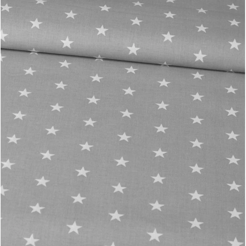 Fondo gris de tela de algodón de estrellas blancas Nikita Loup