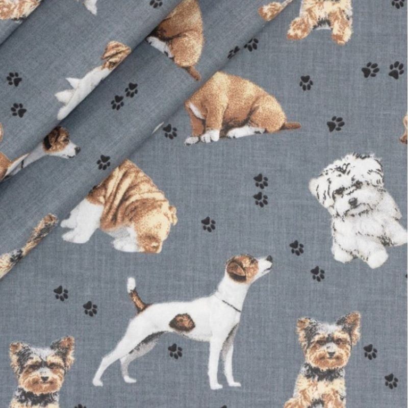 Cotton Dogs and Puppies Fabric 3€35 Popeline Fabrics