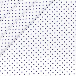 Navy Blue Little Dots White Background Fabric Cotton Nikita Loup