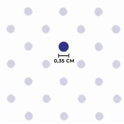 Tissu Coton Pois Blanc 4mm Fond Bleu Marine | Tissus Loup