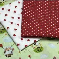 White Little Dots 4mm Red Background Fabric Cotton Nikita Loup