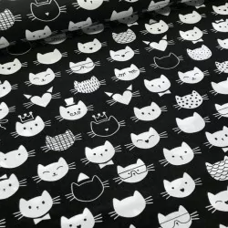 Borsa in Jeans Teste di Gatti | Tissus Loup