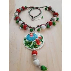 Collier peint à la main en...