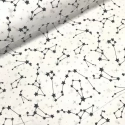 Tissu Coton Étoiles Constellations Nikita Loup