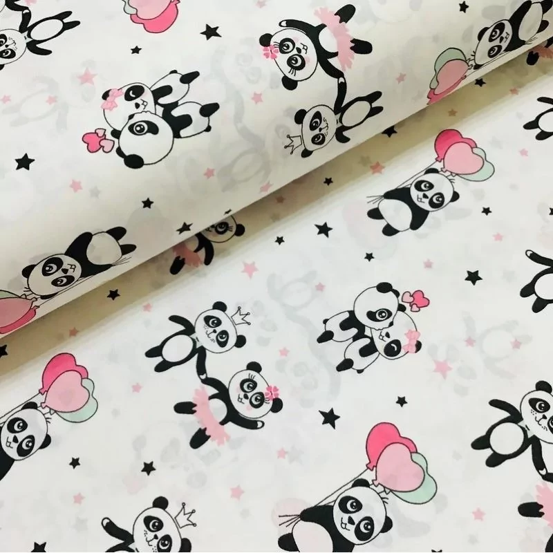 Pandas in Love Cotton Fabric Nikita Loup