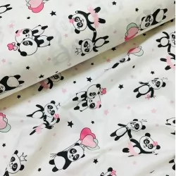 Tecido de Algodão Pandas Apaixonados | Tissus Loup