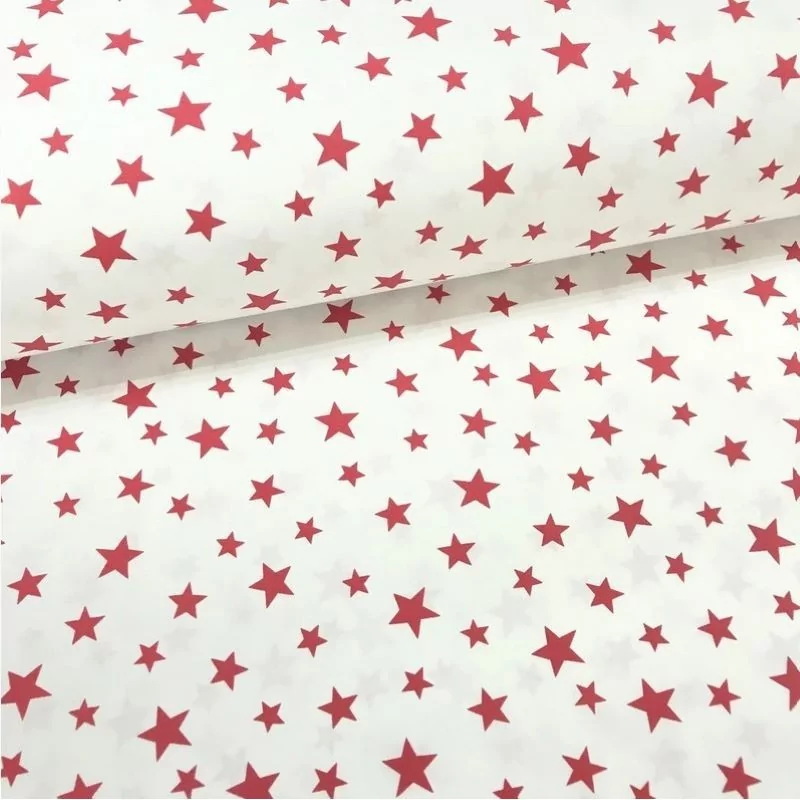 Tel d algodó d estrella roja | Telas Lobo