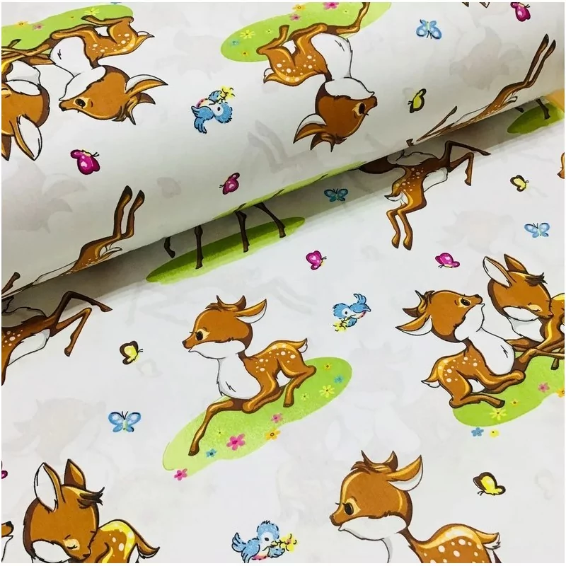 Doe and Butterfly Fabric Cotton Nikita Loup