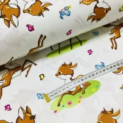 Doe and Butterfly Fabric Cotton | Wolf Fabrics