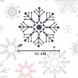 Tela de copo de nieve rojo y gris | Telas Lobo