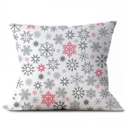 Red and Gray Snowflake Fabric Cotton - Christmas Nikita Loup