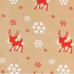 Christmas Reindeer and Snowflakes Fabric Cotton Nikita Loup