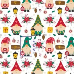 Tessuto Elfi di Natale
