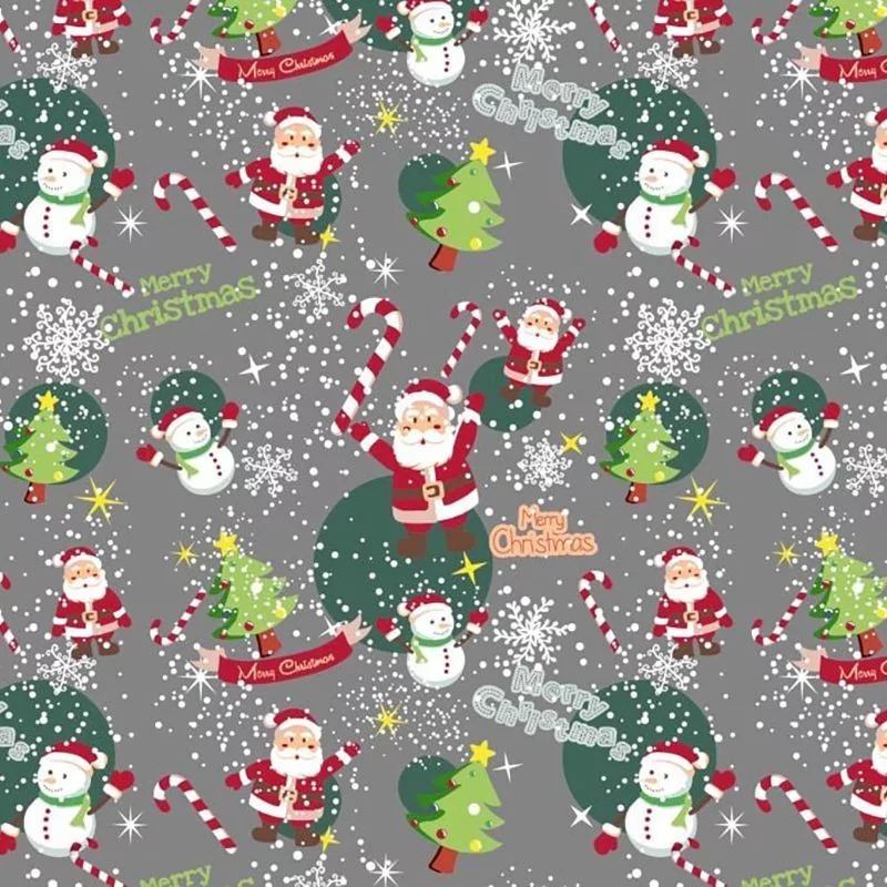Santa Claus and Snowman Fabric Cotton Nikita Loup