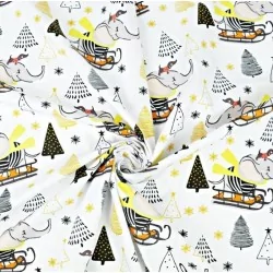 Tecido de Algodão Elefante fazendo trenó | Tissus Loup