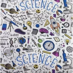 Tissu Coton Science-Math-Physique-Biologie Nikita Loup