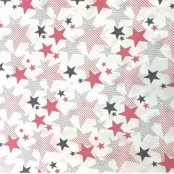 Cascade of Red and Grey Stars Fabric Cotton Nikita Loup