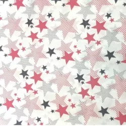 Fabric Cascade of red and grey stars