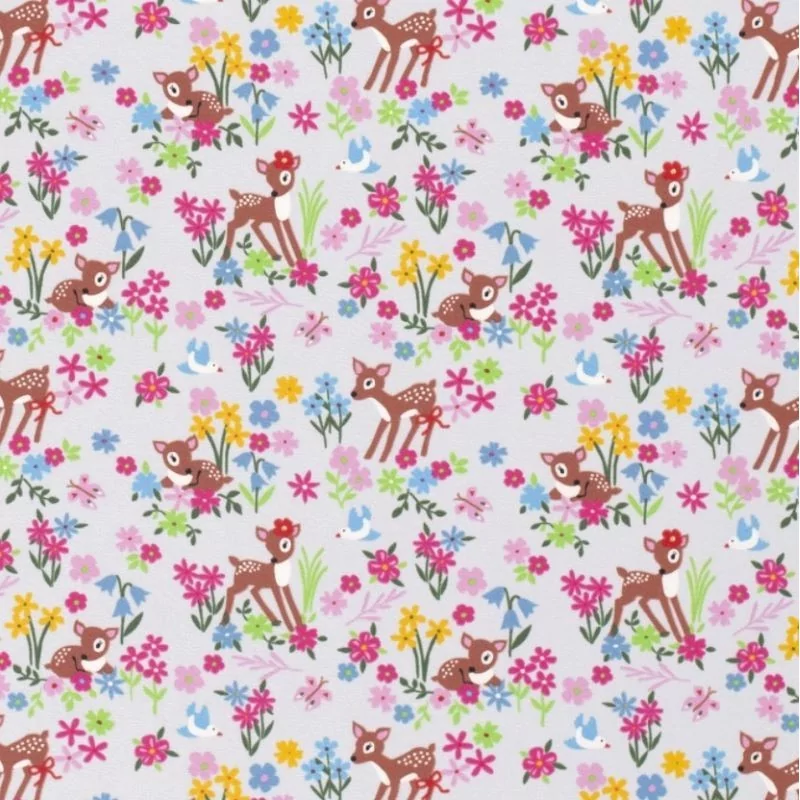 Fabric Jersey Little Hinds in the Flowers Nikita Loup