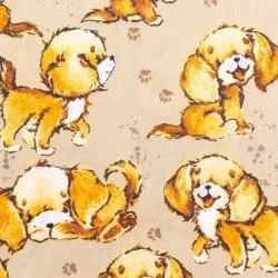 Cotton Fabric Small Beige Dog Or Cavalier King Charles Spaniel.Agrees with the clear caramel.
Nikita Loup