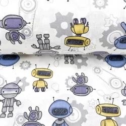 Little Robot Fabric Cotton | Wolf Fabrics
