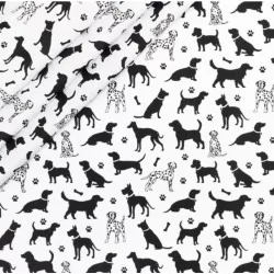 Tissu silhouettes de Chiens.Dalmatien, Golden Retriever, Teckel, Labrador, Lévrier et Jack Russell | Tissus Loup
