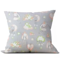 Baumwollstoff Hase und Mond | Wolf Stoffe
