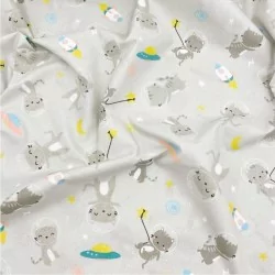 Fabric Cat in Space Cotton Nikita Loup