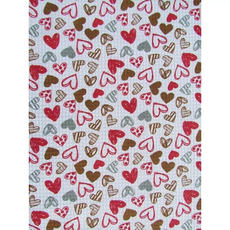 Tea Towel Little Hearts  honeycomb fabric Nikita Loup