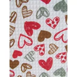 Tea Towel Little Hearts  honeycomb fabric Nikita Loup