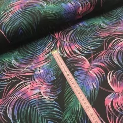 Tissu Coton Feuilles de Palmier Multicolore | Tissus Loup