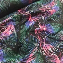 Tissu Coton Feuilles de Palmier Multicolore Nikita Loup