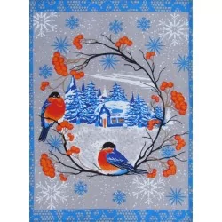Christmas Tea Towel Bullfinch Nikita Loup