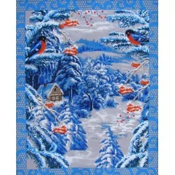 Set of 3 Tea Towels Christmas Winter Bullfinch Bird Nikita Loup