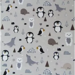 Fabric Jersey Penguin and his Friends Nikita Loup