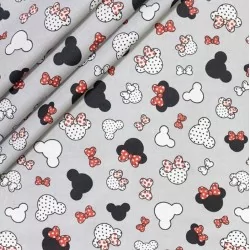 Fabric heads Minnie Mouse grey background
