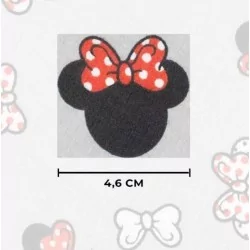 Minnie-Mickey-Mouse katoen Stof Kleine Hoofd Grijze Achtergrond | Wolf Stoffen