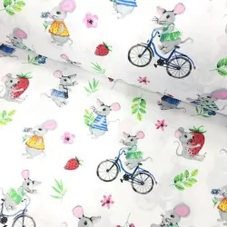 Cotton fabric mouse by bike and with strawberries.Confection of a cushion to hide the milk teeth.
Nikita Loup