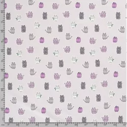 Tel d Jerse Gato Colorido Fond Gri | Telas Lobo