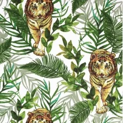Tissu Coton Tigre dans la Jungle Nikita Loup
