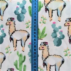 Lama fabric and cactus white background | Wolf Fabrics